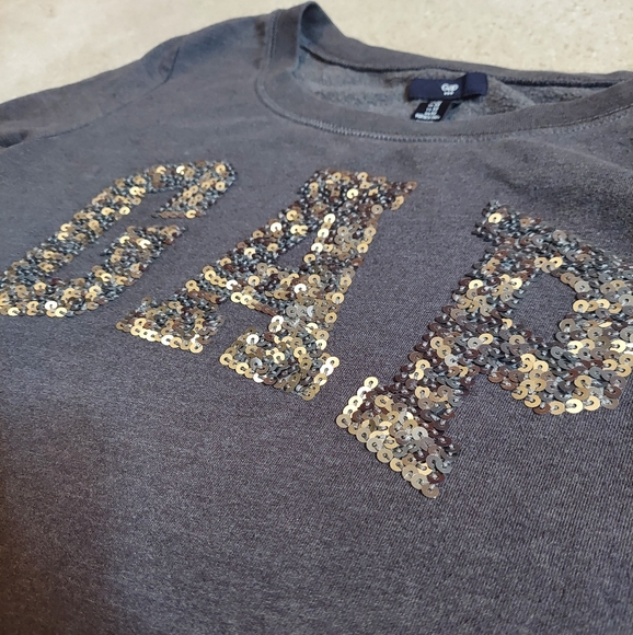 Wideneck Gap Sequin Sweatshirt - Picture 6 of 8